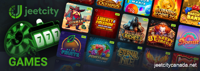 Gaming section at Jeetcity casino - 6,000+ games