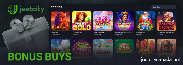 Games with purchase bonuses on the site Jeetcity casino