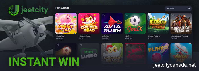 Instant games in online Jeetcity casino