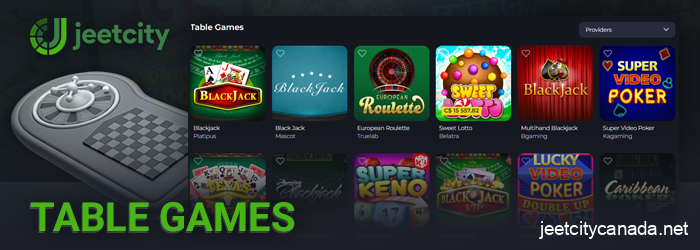 The best table games for Canadian Jeetcity casino players