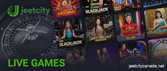 Live games section for playing at Jeetcity Casino