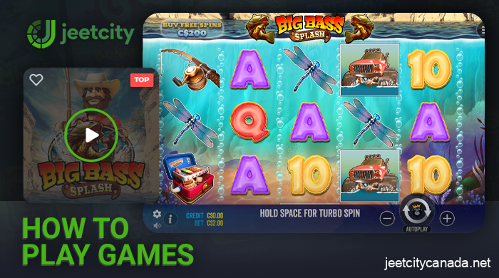 Start playing the slot on the Jeetcity casino site