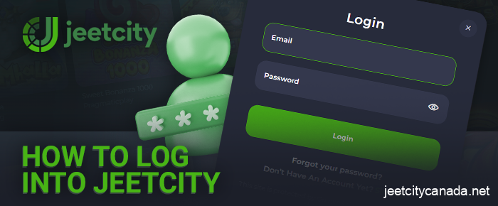 Authorization to Jeetcity casino personal account
