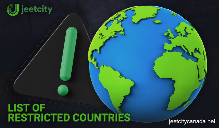 Country restriction for playing at Jeetcity Casino