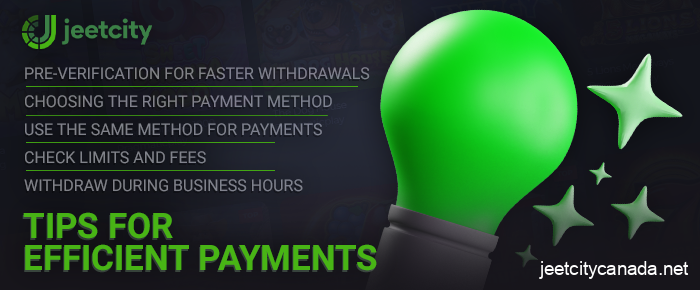 Tips for Canadian JeetCity Casino Players for Payments