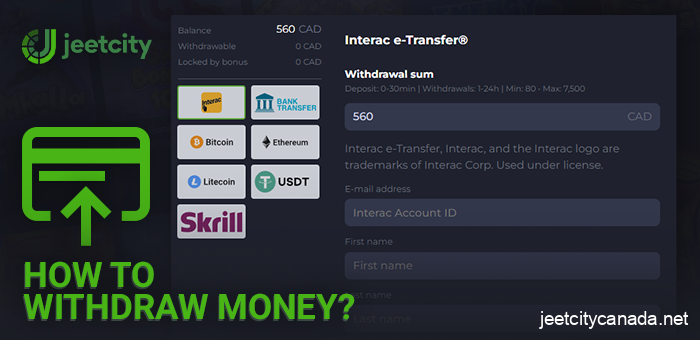 Step-by-step instructions for withdrawing funds at JeetCity casino