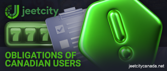 Responsibilities of JeetCity casino players from Canada